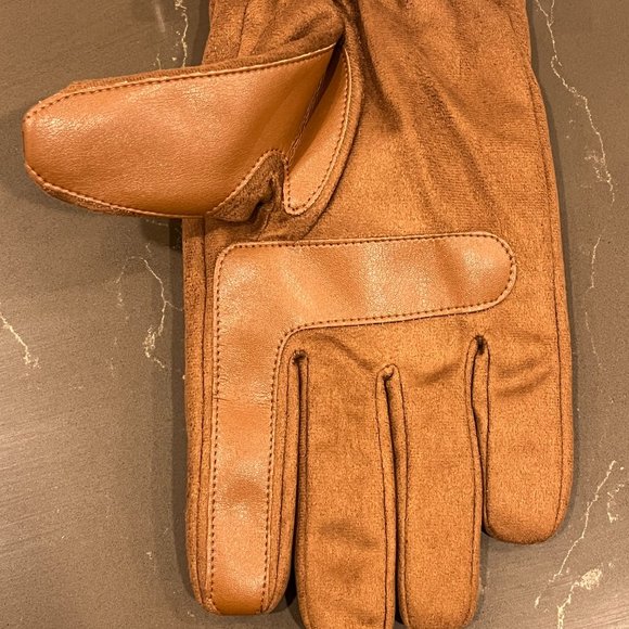 Isotoner Mens SmartTouch & SmartDri Water Rolls Off Gloves Brown - Picture 3 of 3